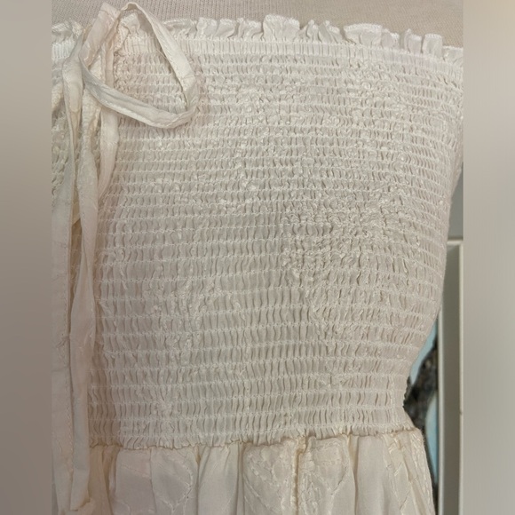 Madewell X Warm Embroidered Smocked Midi Dress - Picture 8 of 10